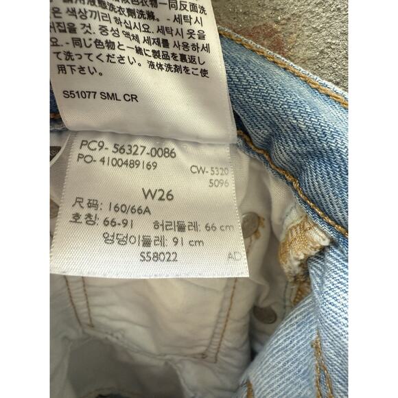 Levi's Denim Shorts Women's 26 Light Blue 501 Premium Button Fly‎ Cutoff Cotton - Picture 6 of 7